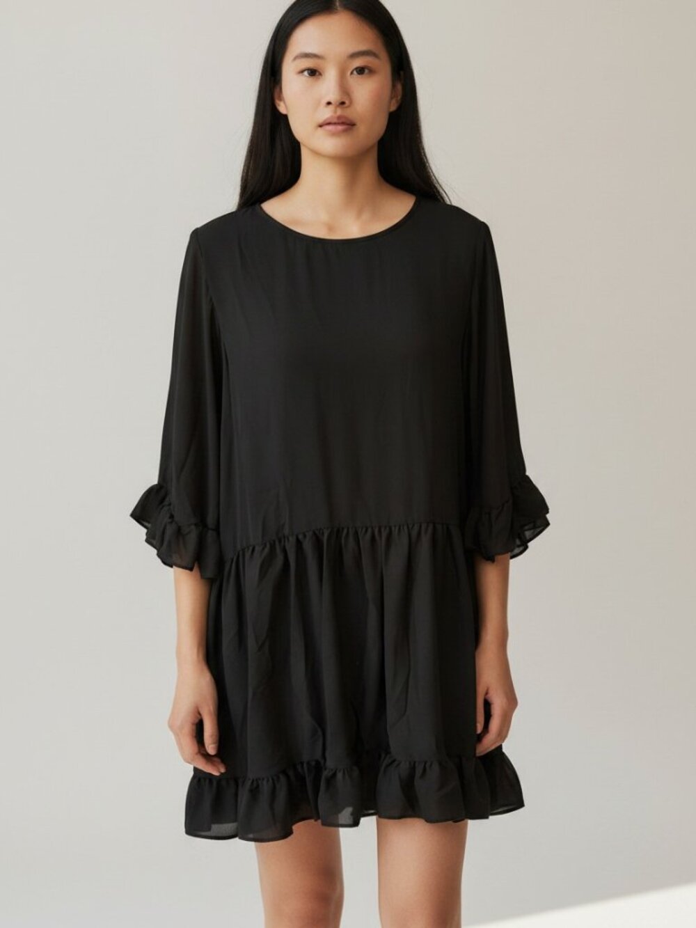 🖤 Carole Christian Ruffle Hem Dress | Size Large | Fully Lined